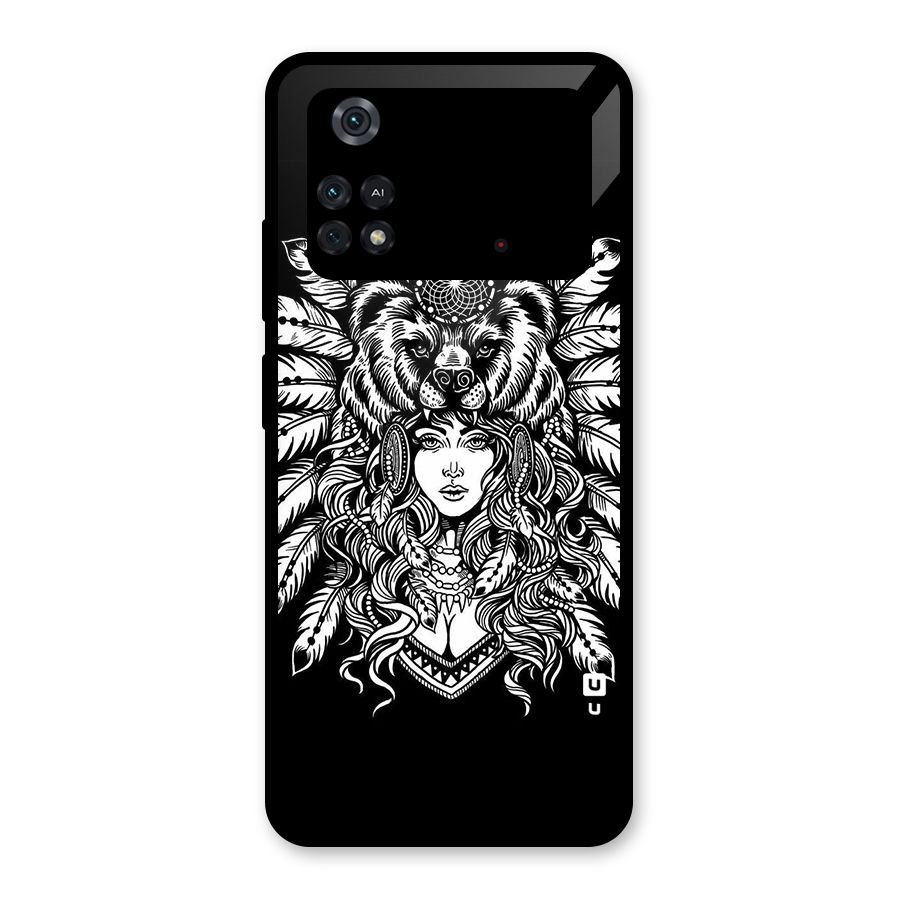 Girl Pattern Art Glass Back Case for Poco M4 Pro 4G