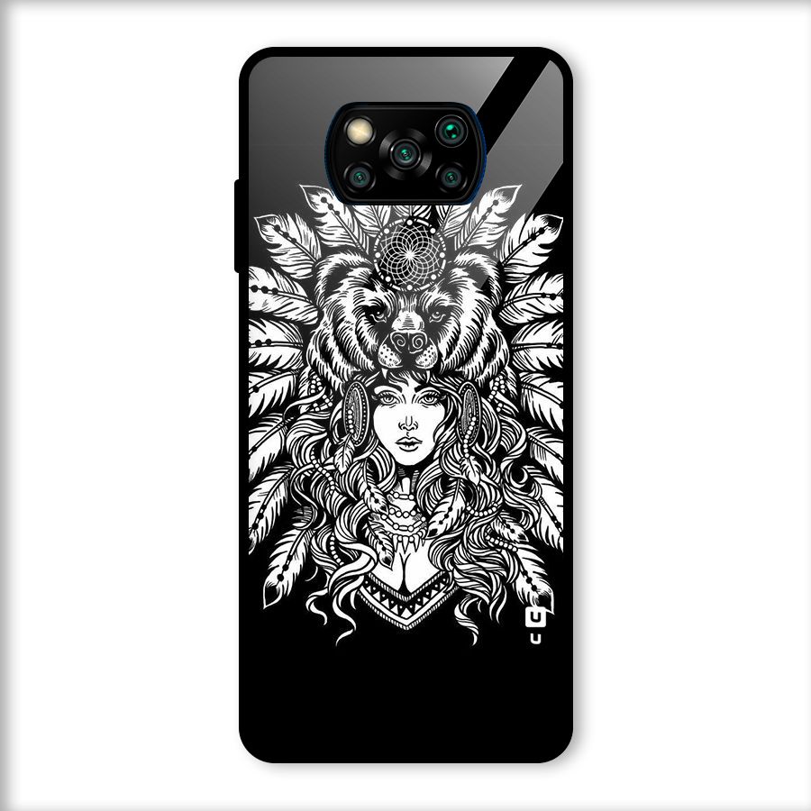 Girl Pattern Art Glass Back Case for Poco X3