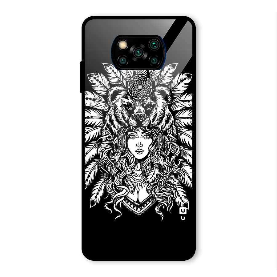 Girl Pattern Art Glass Back Case for Poco X3 Pro