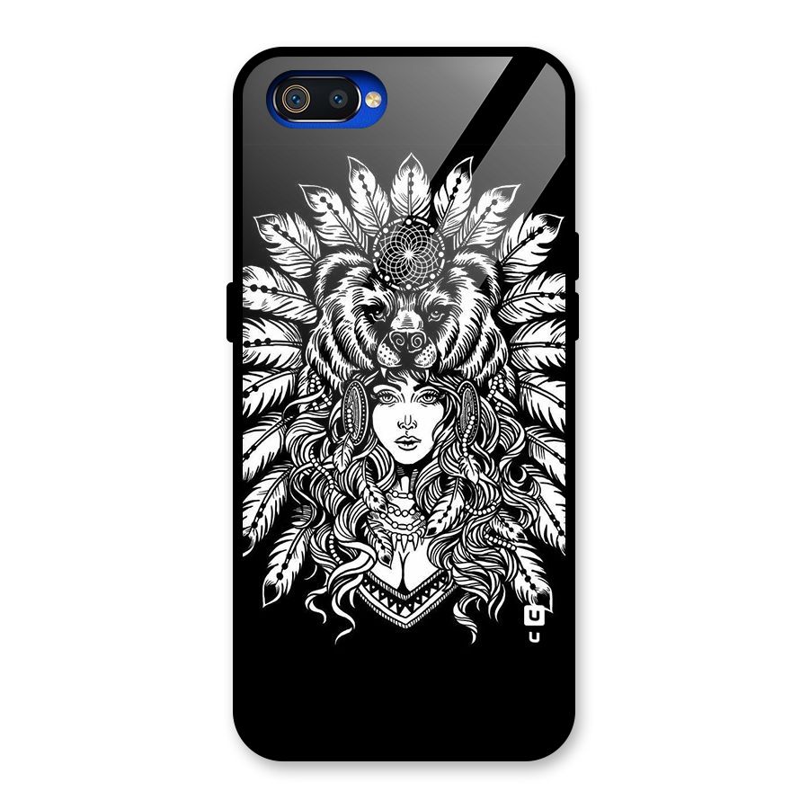 Girl Pattern Art Glass Back Case for Realme C2