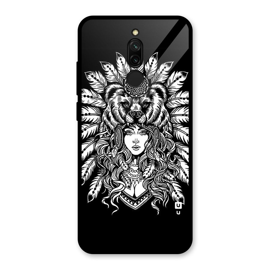 Girl Pattern Art Glass Back Case for Redmi 8