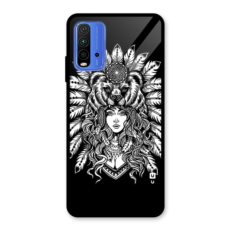 Girl Pattern Art Glass Back Case for Redmi 9 Power