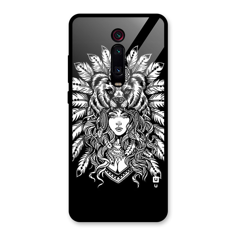 Girl Pattern Art Glass Back Case for Redmi K20