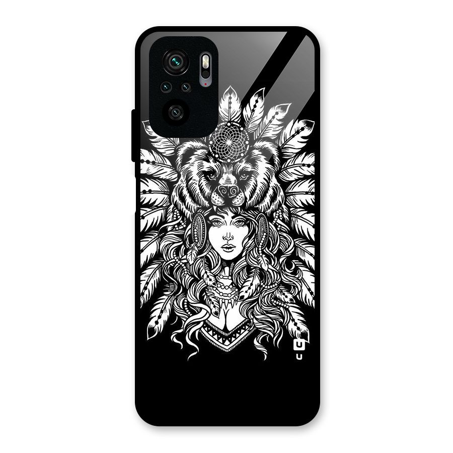 Girl Pattern Art Glass Back Case for Redmi Note 10S