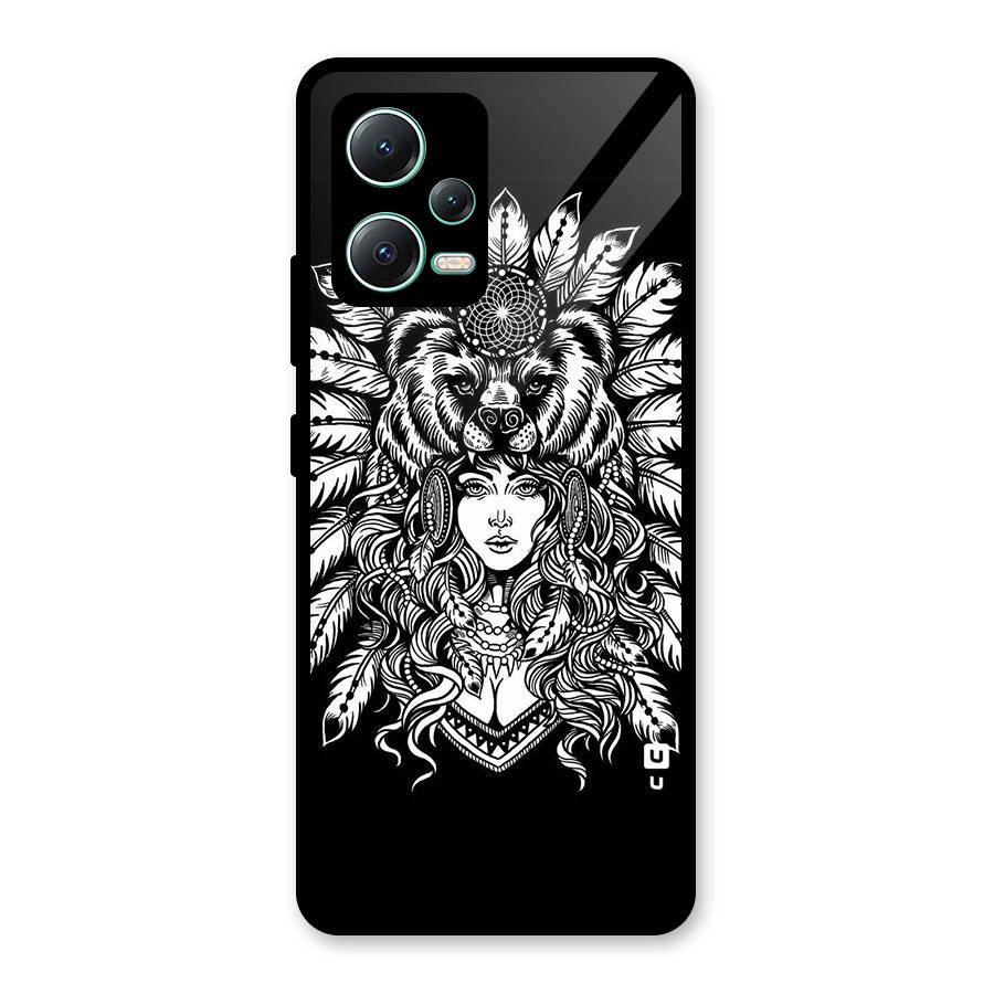 Girl Pattern Art Glass Back Case for Redmi Note 12 5G