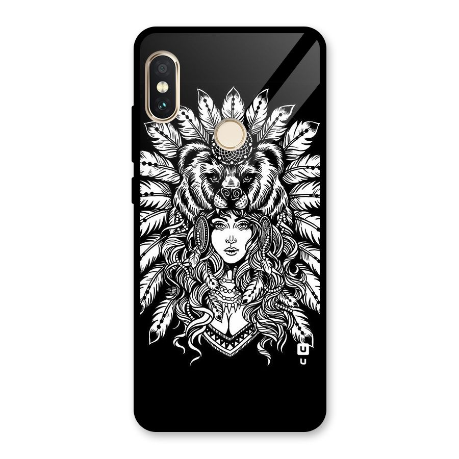 Girl Pattern Art Glass Back Case for Redmi Note 5 Pro