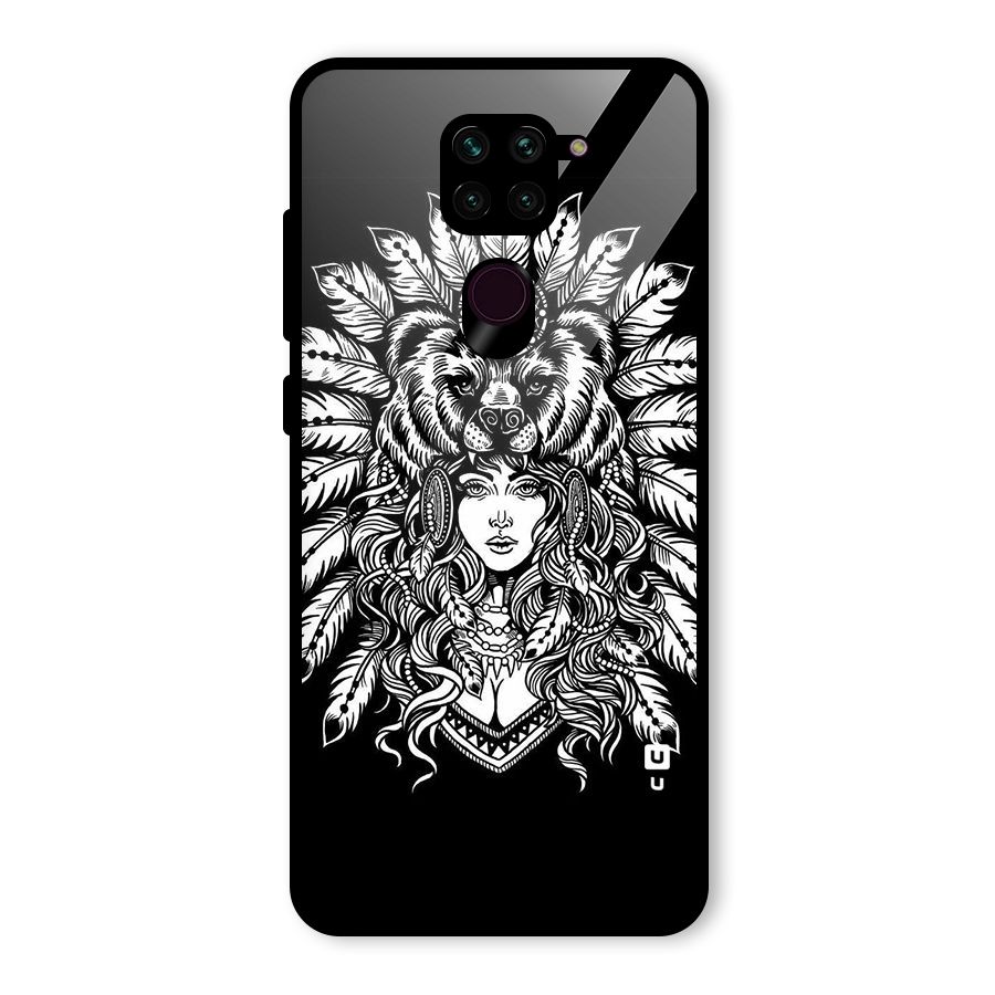 Girl Pattern Art Glass Back Case for Redmi Note 9