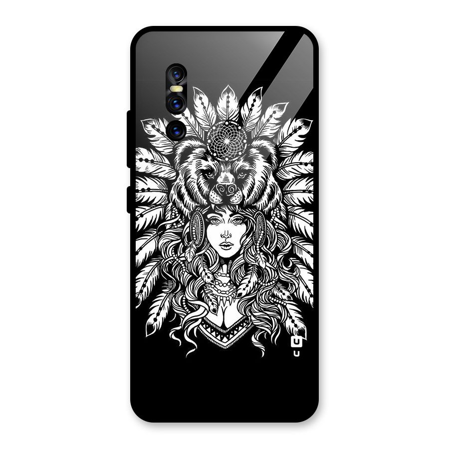 Girl Pattern Art Glass Back Case for Vivo V15 Pro