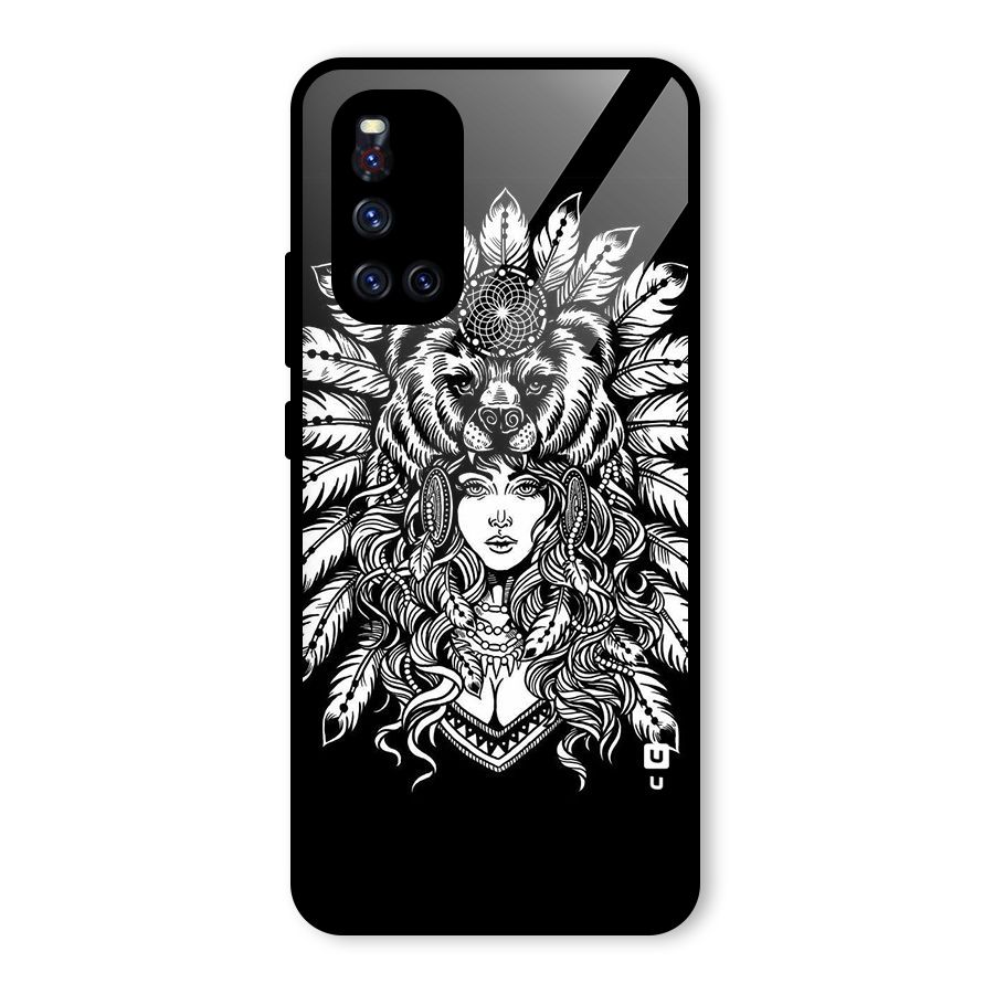 Girl Pattern Art Glass Back Case for Vivo V19