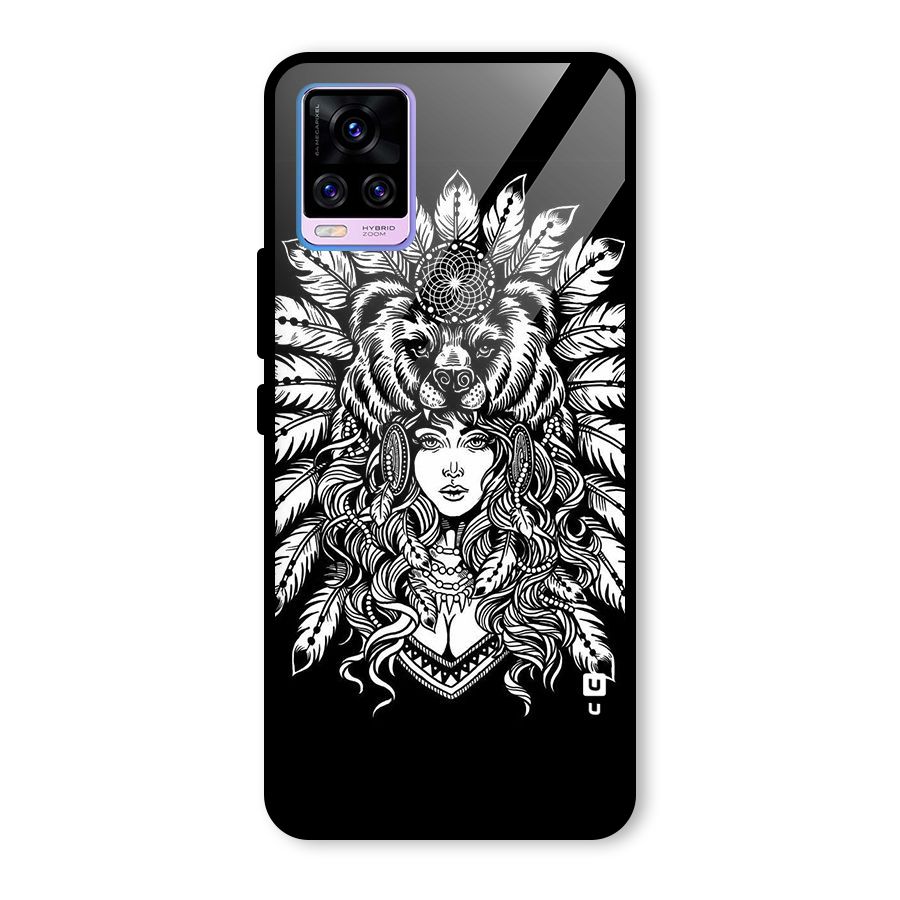 Girl Pattern Art Glass Back Case for Vivo V20 Pro