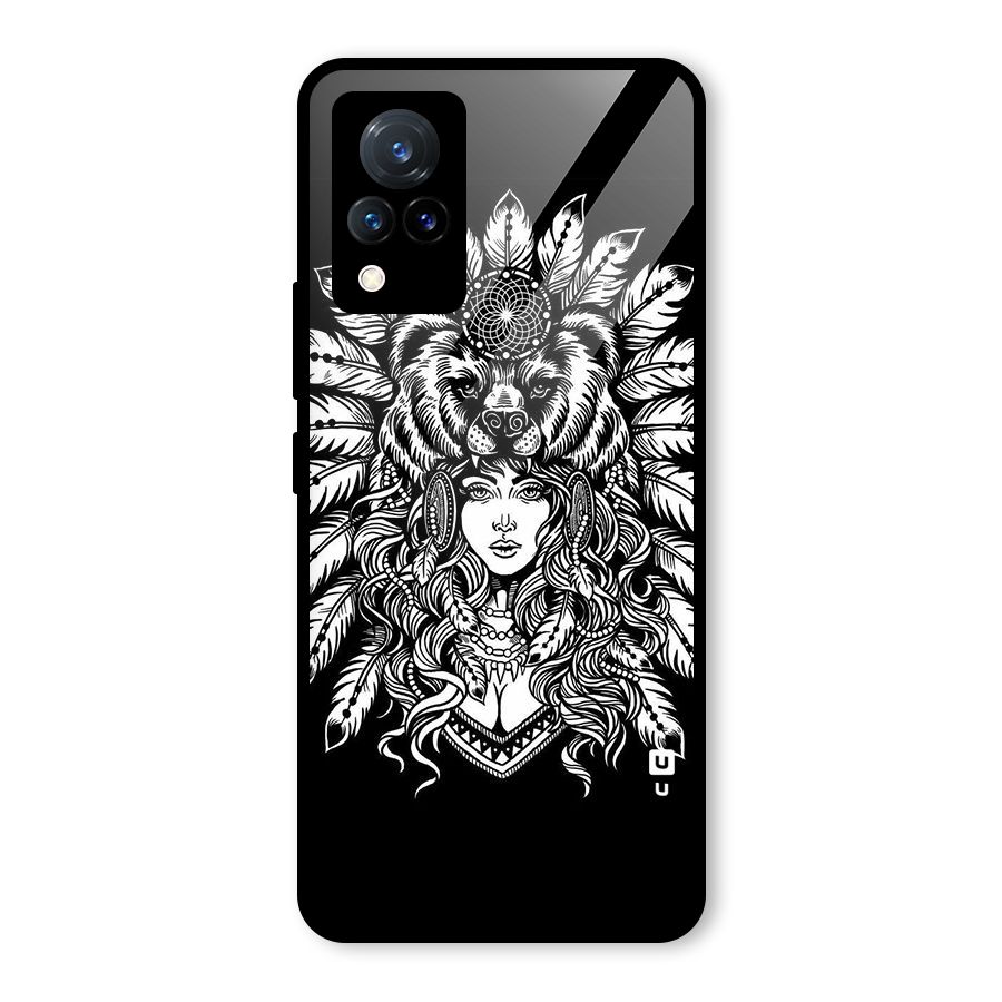 Girl Pattern Art Glass Back Case for Vivo V21 5G