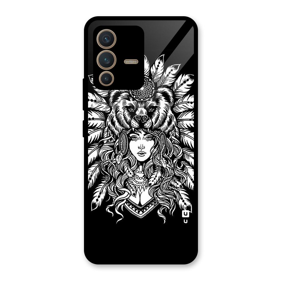 Girl Pattern Art Glass Back Case for Vivo V23 5G