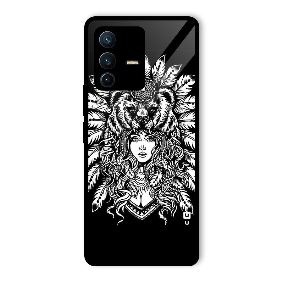 Girl Pattern Art Glass Back Case for Vivo V23 Pro