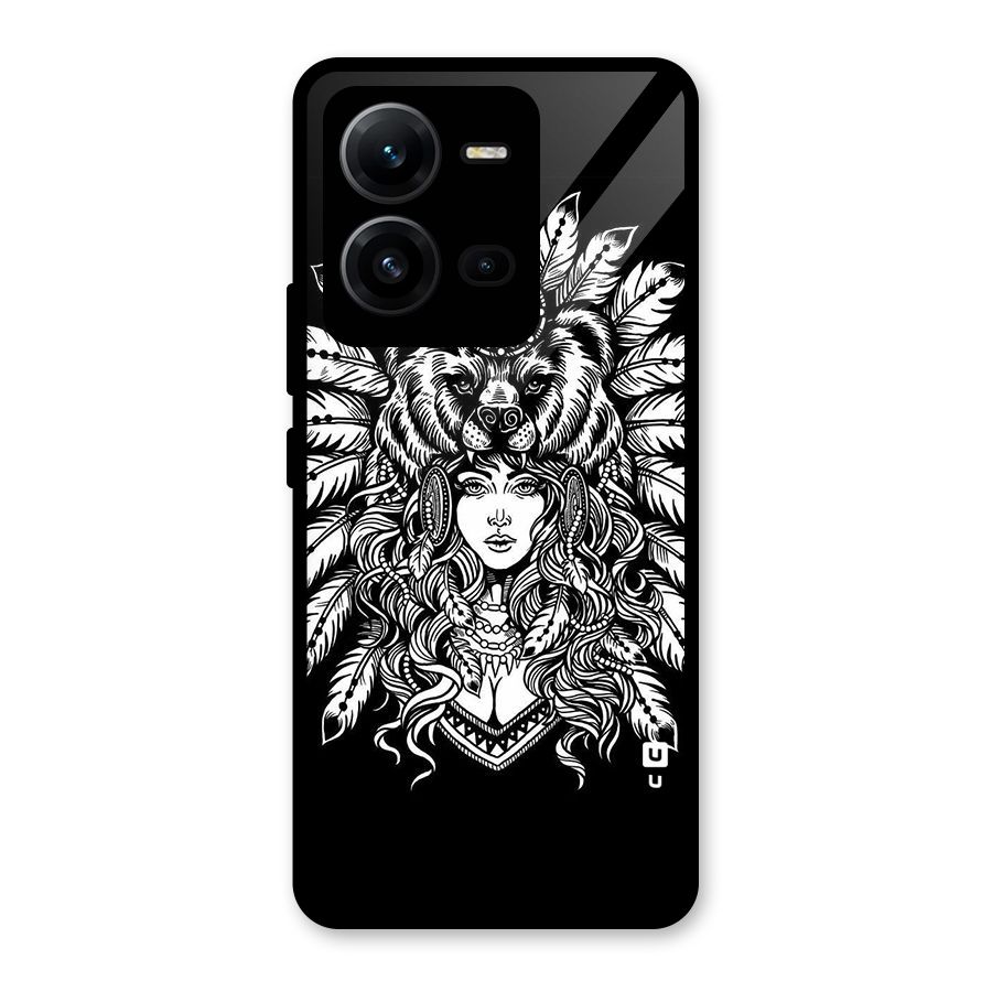 Girl Pattern Art Glass Back Case for Vivo V25
