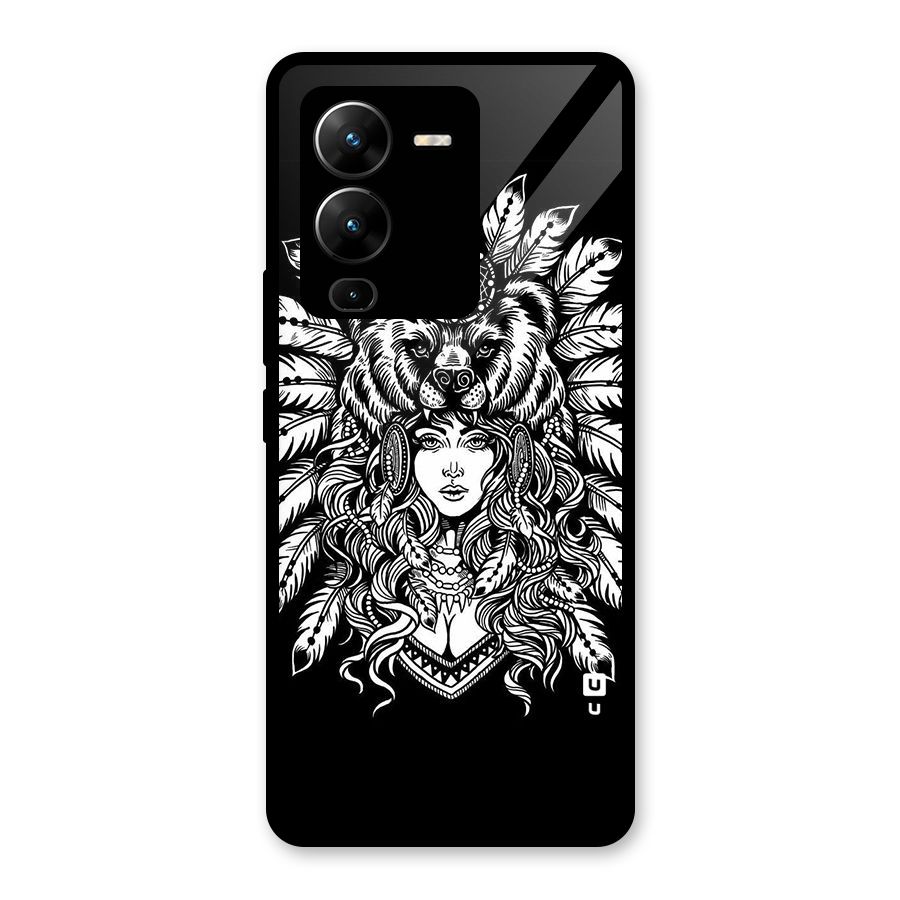 Girl Pattern Art Glass Back Case for Vivo V25 Pro