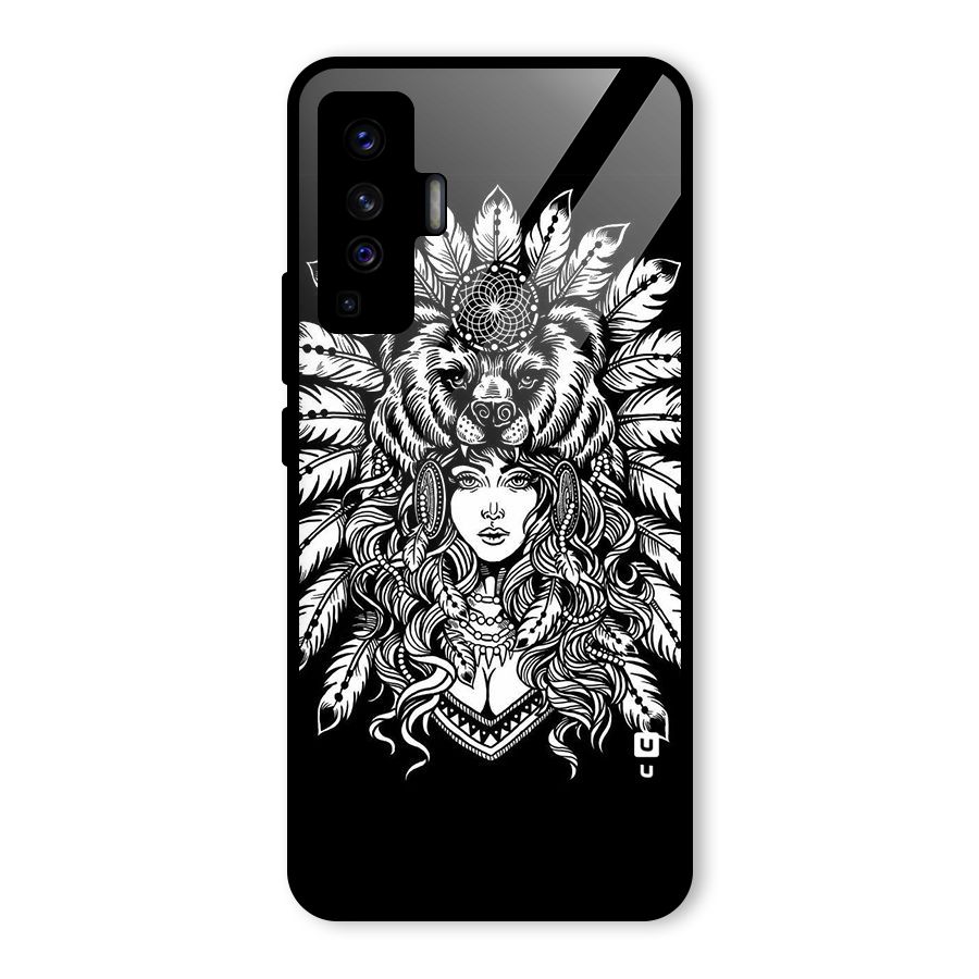 Girl Pattern Art Glass Back Case for Vivo X50