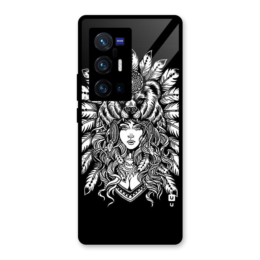 Girl Pattern Art Glass Back Case for Vivo X70 Pro Plus