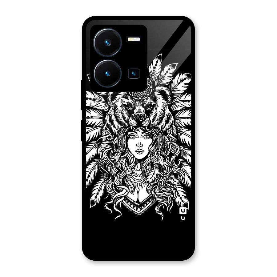 Girl Pattern Art Glass Back Case for Vivo Y35