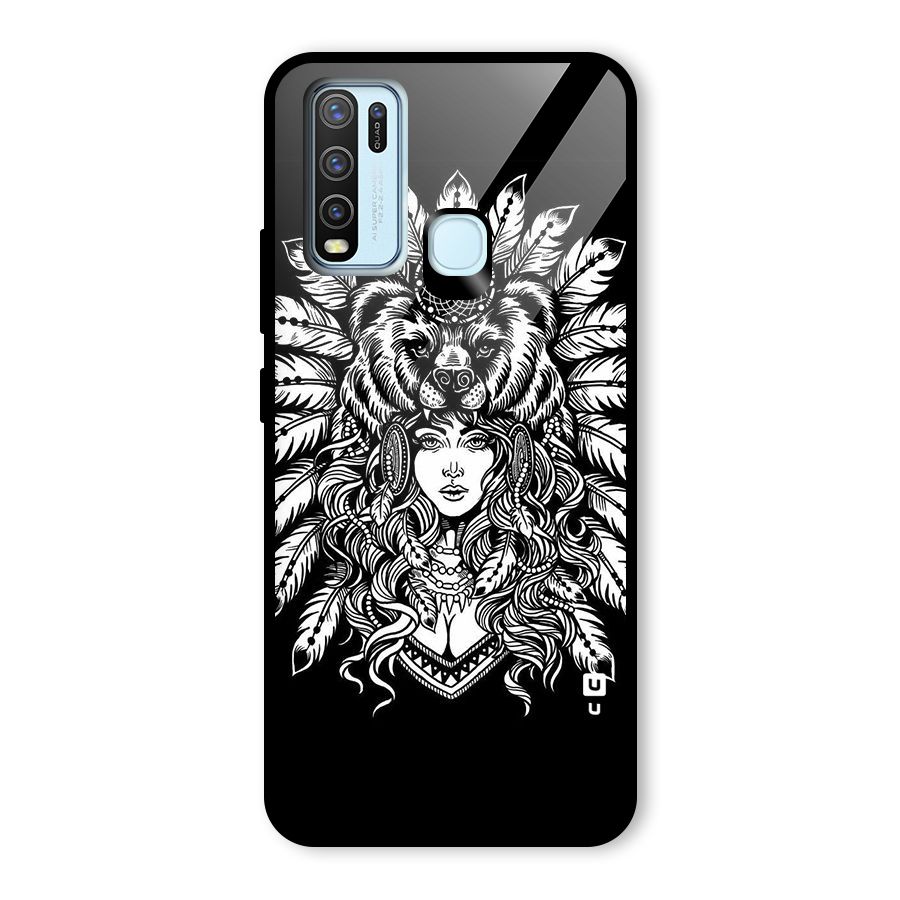 Girl Pattern Art Glass Back Case for Vivo Y50