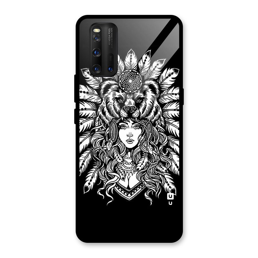 Girl Pattern Art Glass Back Case for Vivo iQOO 3
