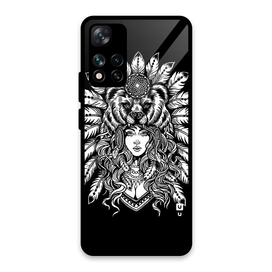 Girl Pattern Art Glass Back Case for Xiaomi 11i HyperCharge 5G