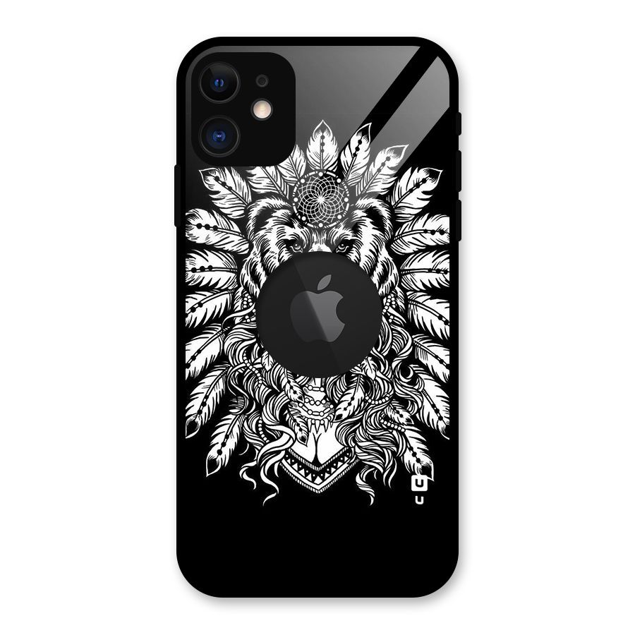 Girl Pattern Art Glass Back Case for iPhone 11 Logo Cut