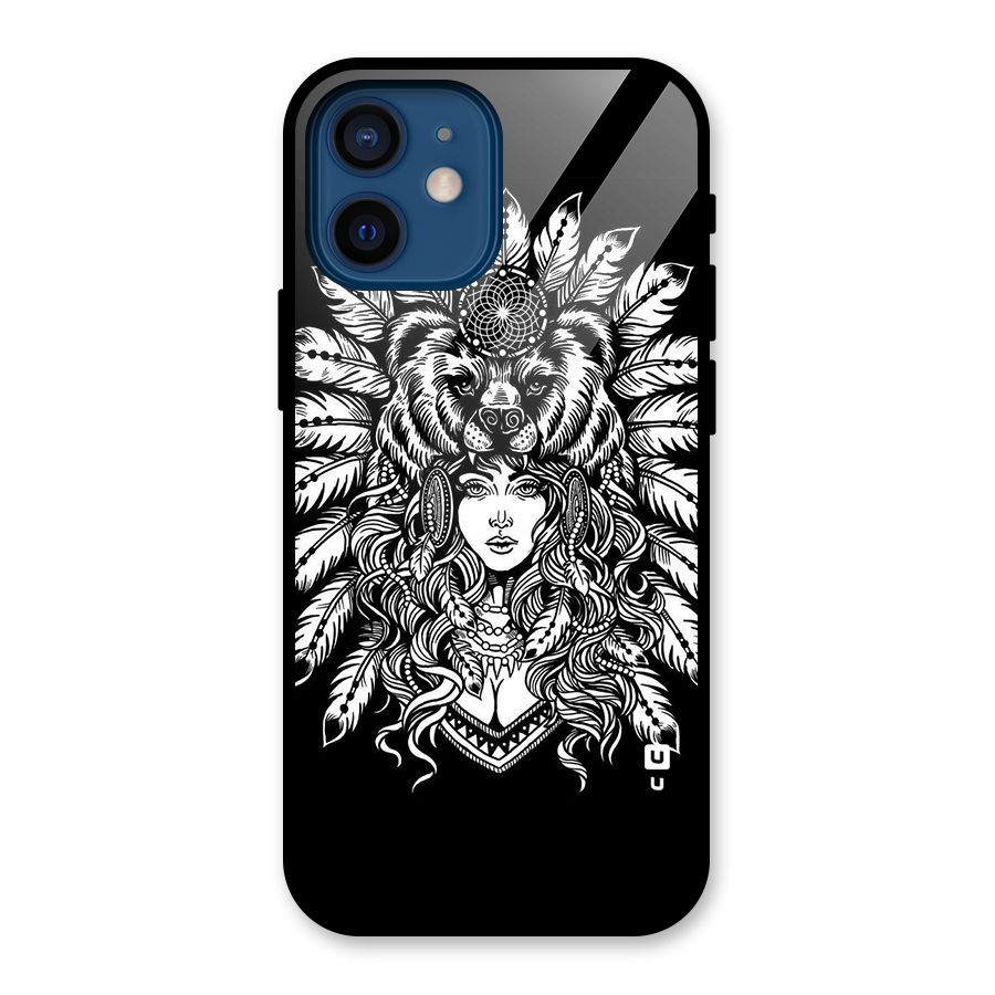 Girl Pattern Art Glass Back Case for iPhone 12 Mini