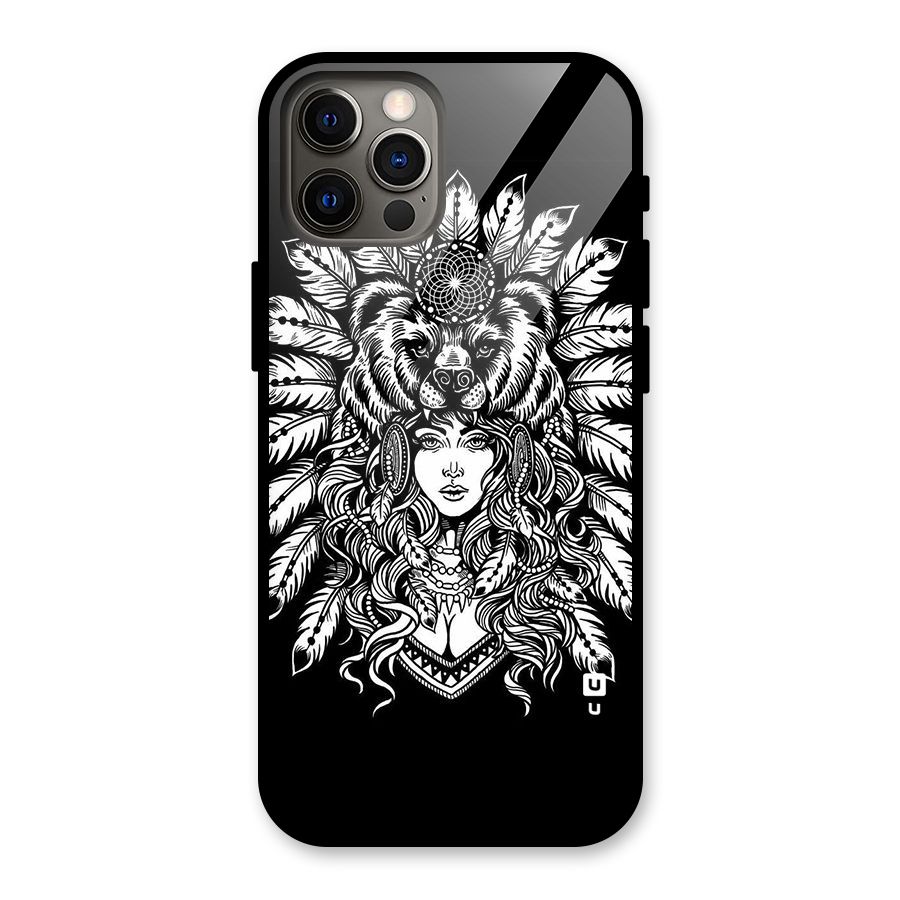 Girl Pattern Art Glass Back Case for iPhone 12 Pro