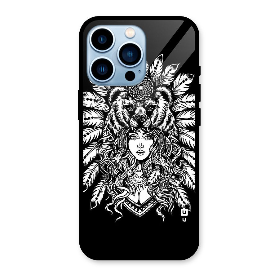 Girl Pattern Art Glass Back Case for iPhone 13 Pro