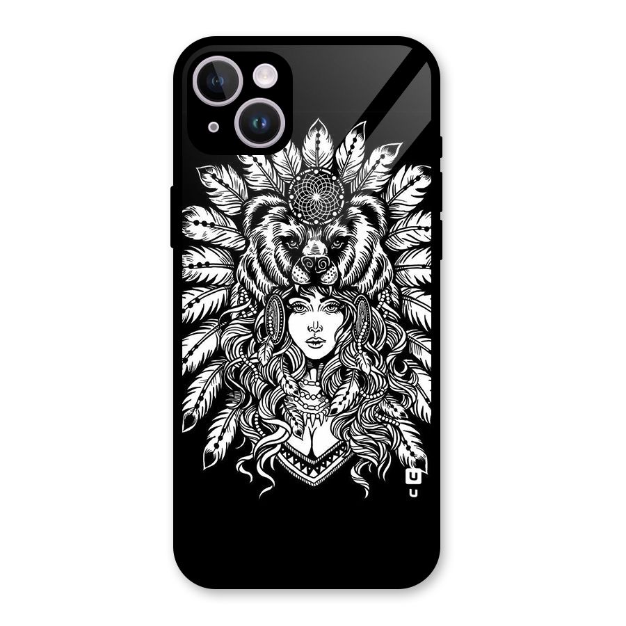Girl Pattern Art Glass Back Case for iPhone 14 Plus