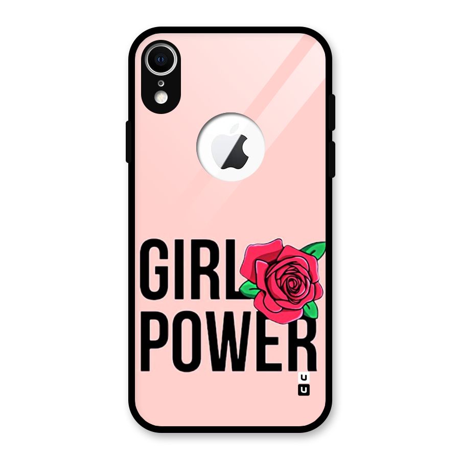Girl Power Glass Back Case for iPhone XR Logo Cut