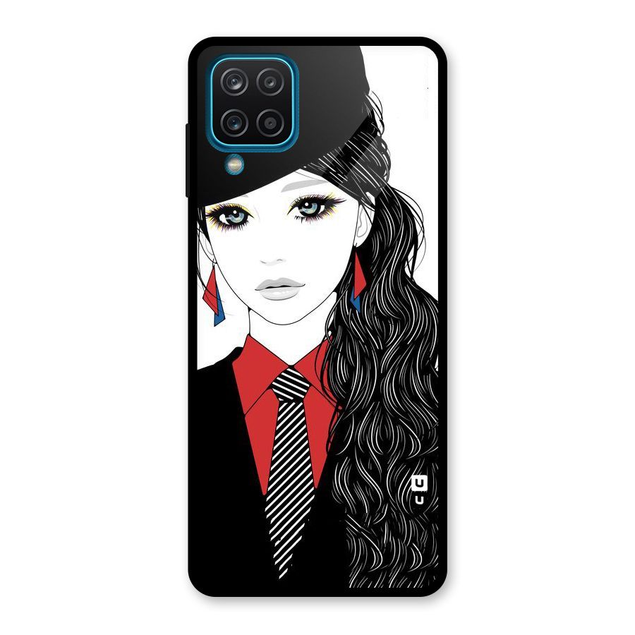 Girl Tie Glass Back Case for Galaxy A12