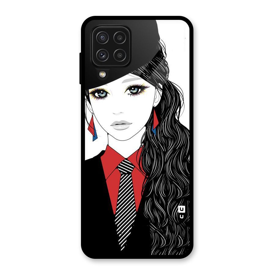 Girl Tie Glass Back Case for Galaxy A22 4G