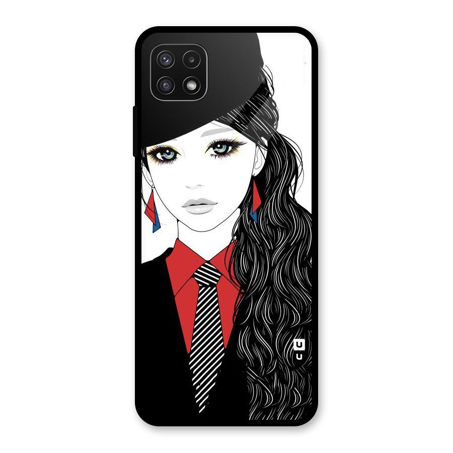 Girl Tie Glass Back Case for Galaxy A22 5G