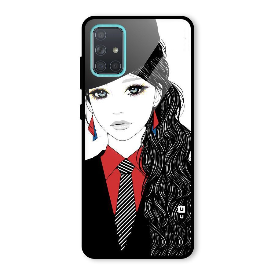 Girl Tie Glass Back Case for Galaxy A71