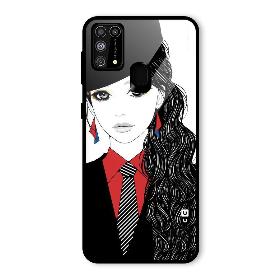 Girl Tie Glass Back Case for Galaxy F41
