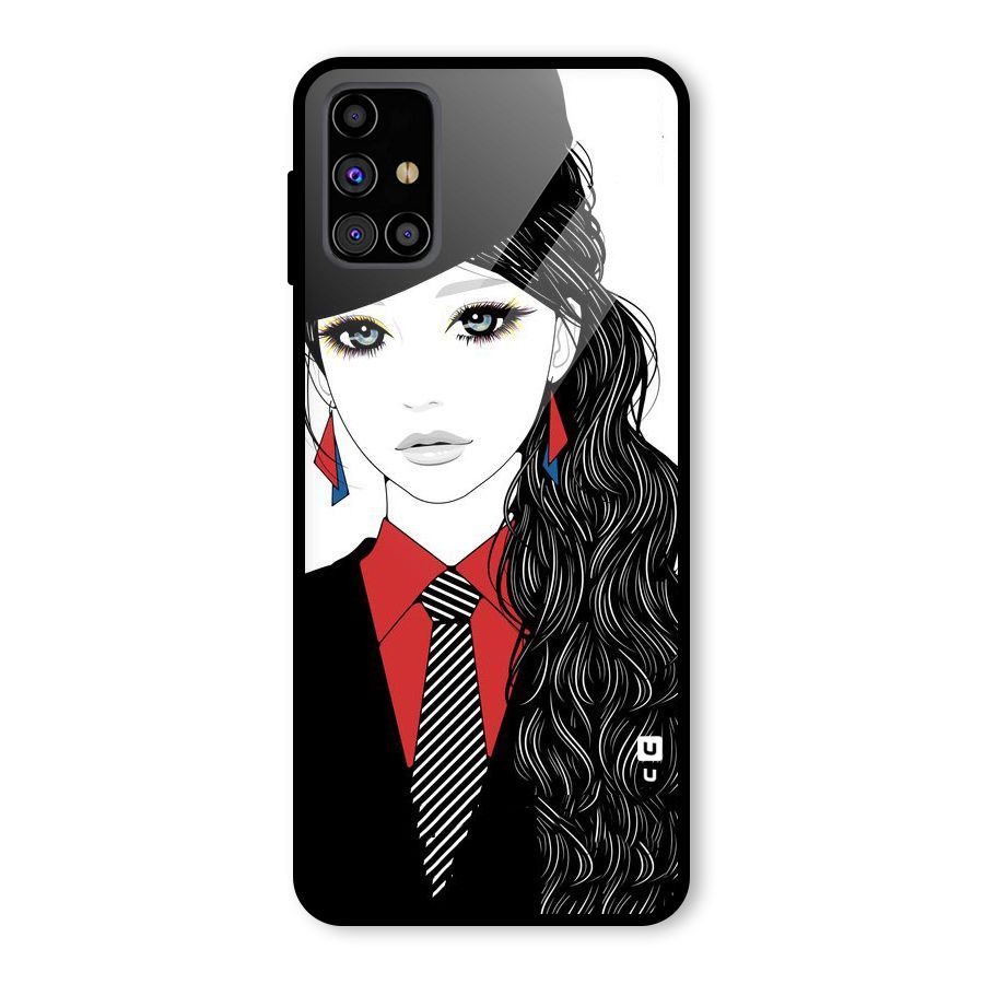 Girl Tie Glass Back Case for Galaxy M31s