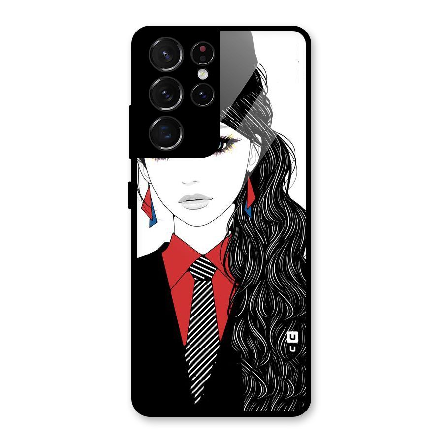Girl Tie Glass Back Case for Galaxy S21 Ultra 5G