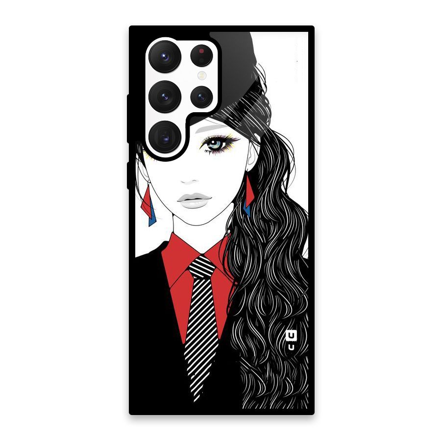 Girl Tie Glass Back Case for Galaxy S22 Ultra 5G