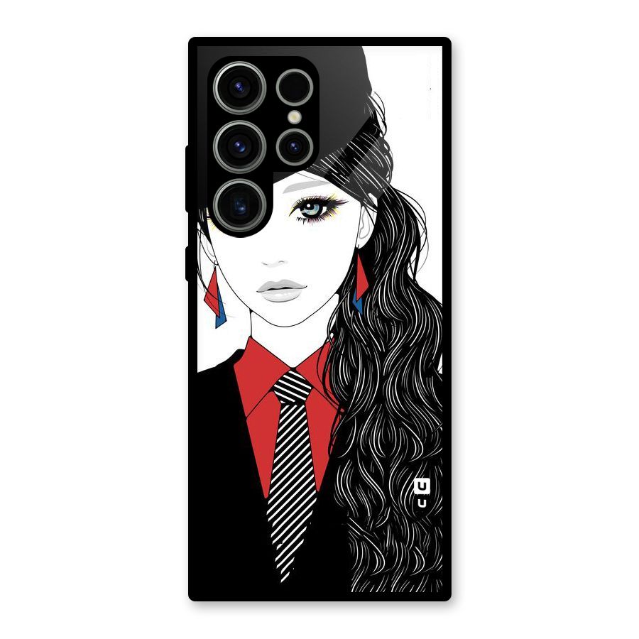 Girl Tie Glass Back Case for Galaxy S23 Ultra