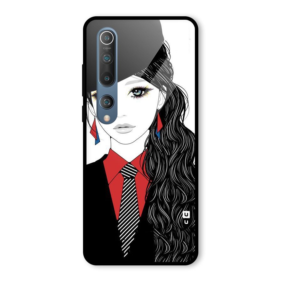 Girl Tie Glass Back Case for Mi 10