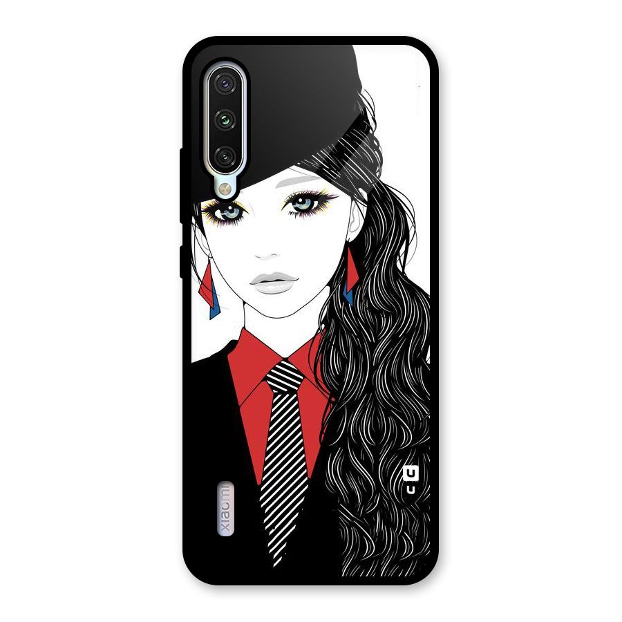 Girl Tie Glass Back Case for Mi A3