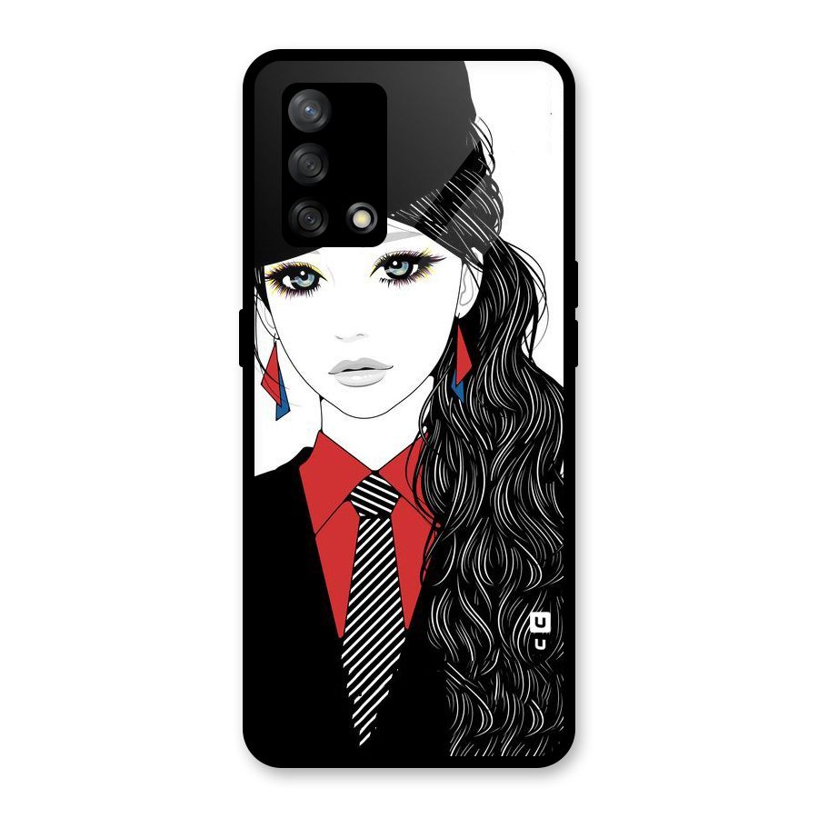 Girl Tie Glass Back Case for Oppo F19