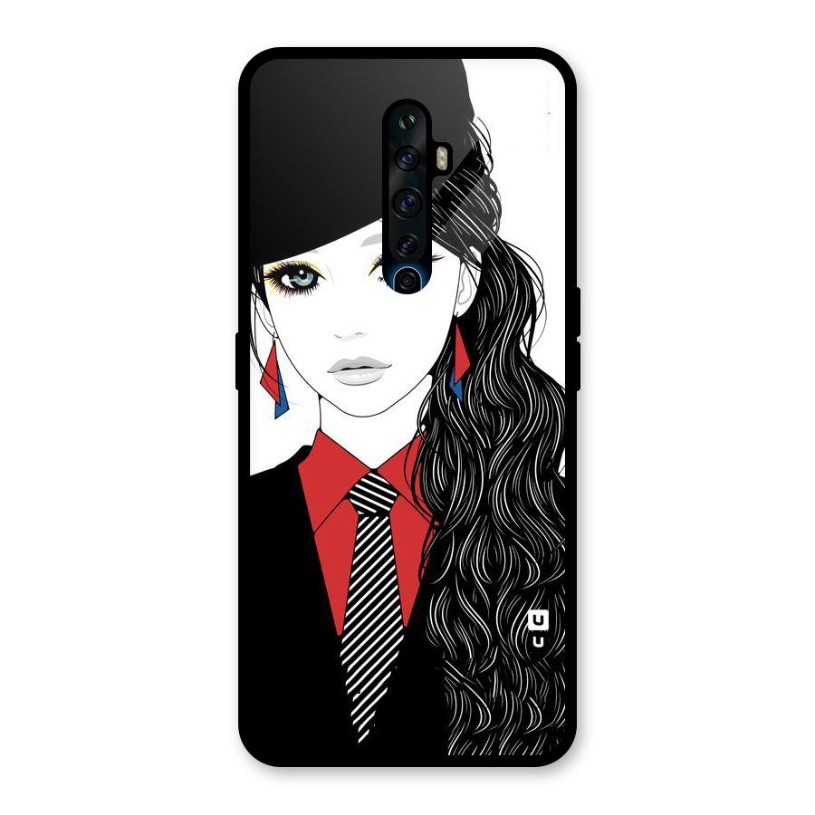 Girl Tie Glass Back Case for Oppo Reno2 F