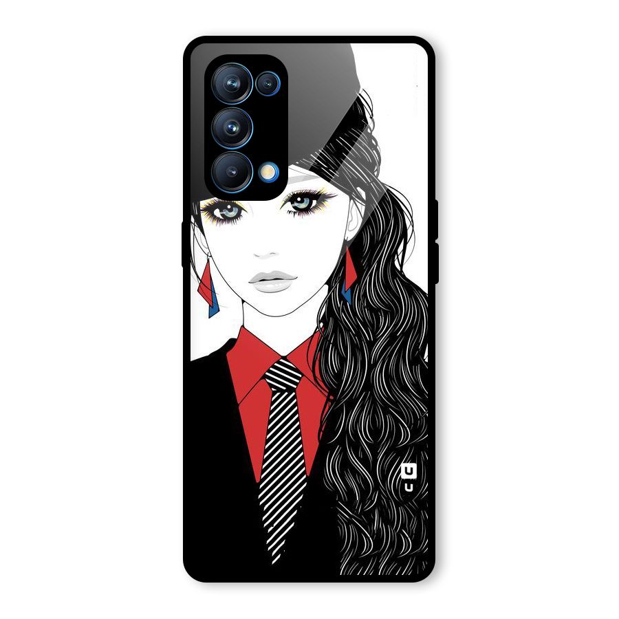 Girl Tie Glass Back Case for Oppo Reno5 Pro 5G