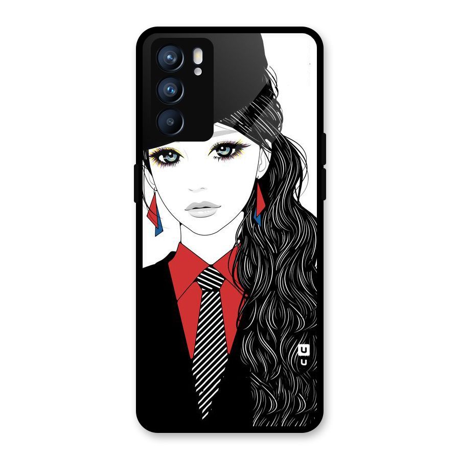 Girl Tie Glass Back Case for Oppo Reno6 5G