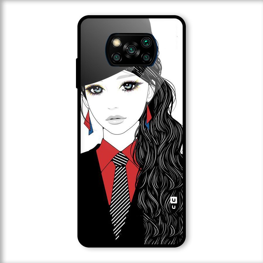 Girl Tie Glass Back Case for Poco X3