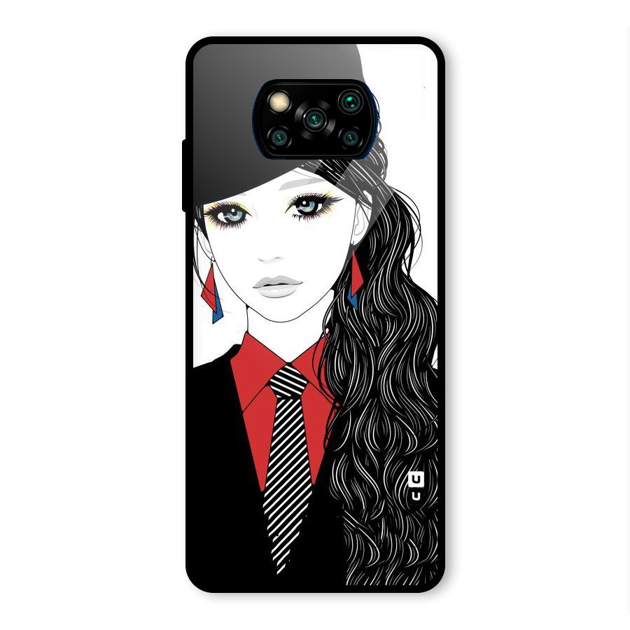 Girl Tie Glass Back Case for Poco X3 Pro