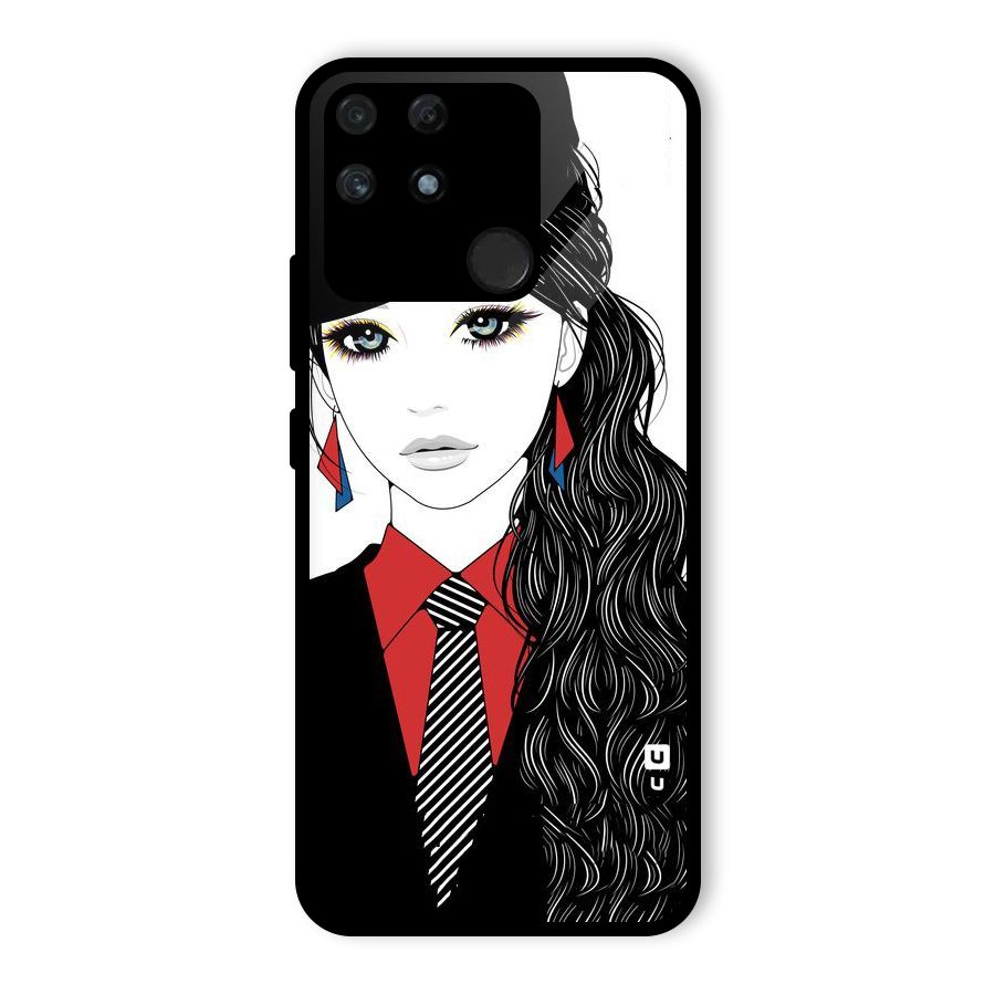 Girl Tie Glass Back Case for Realme Narzo 50A