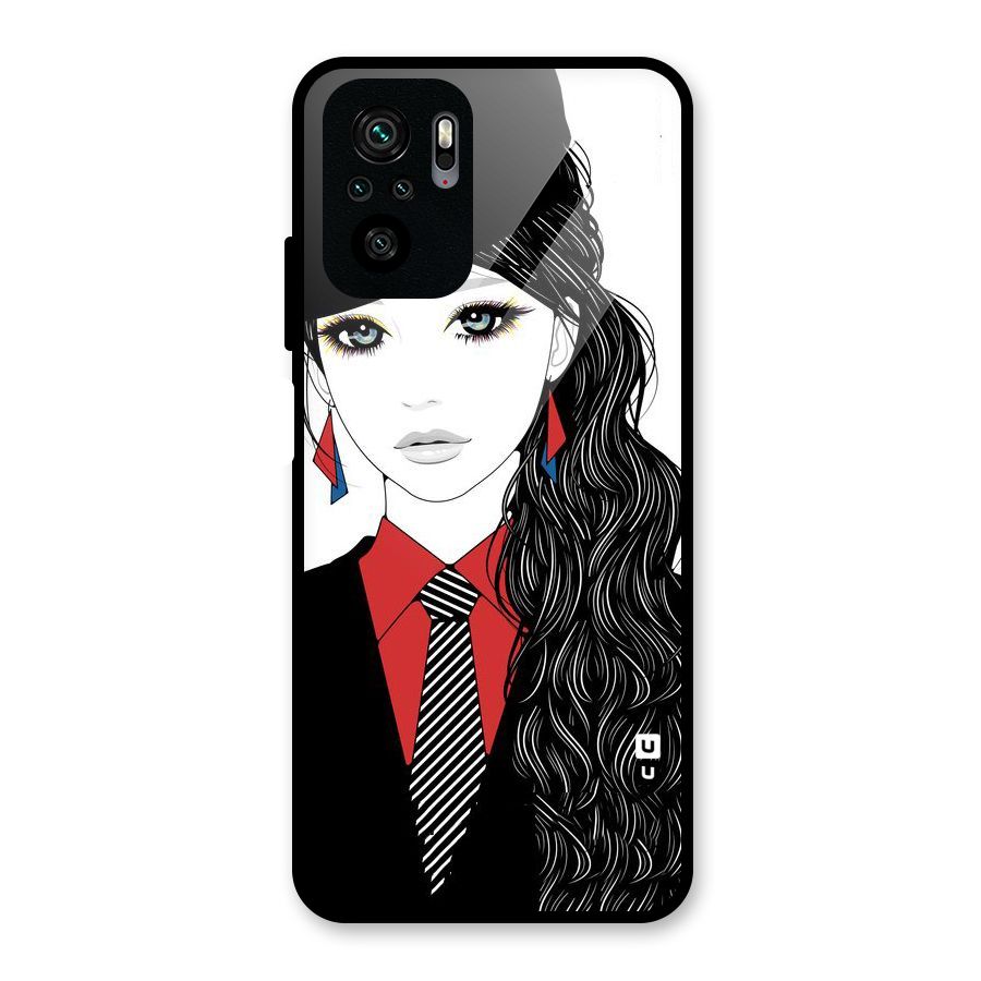 Girl Tie Glass Back Case for Redmi Note 10S